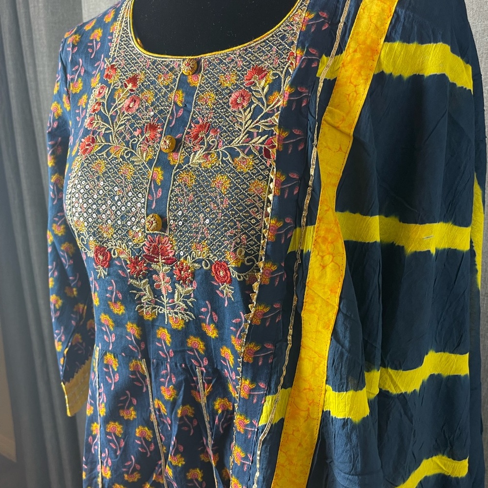 Salwar kameez print Indian 3 piece Cotton set Anarkali